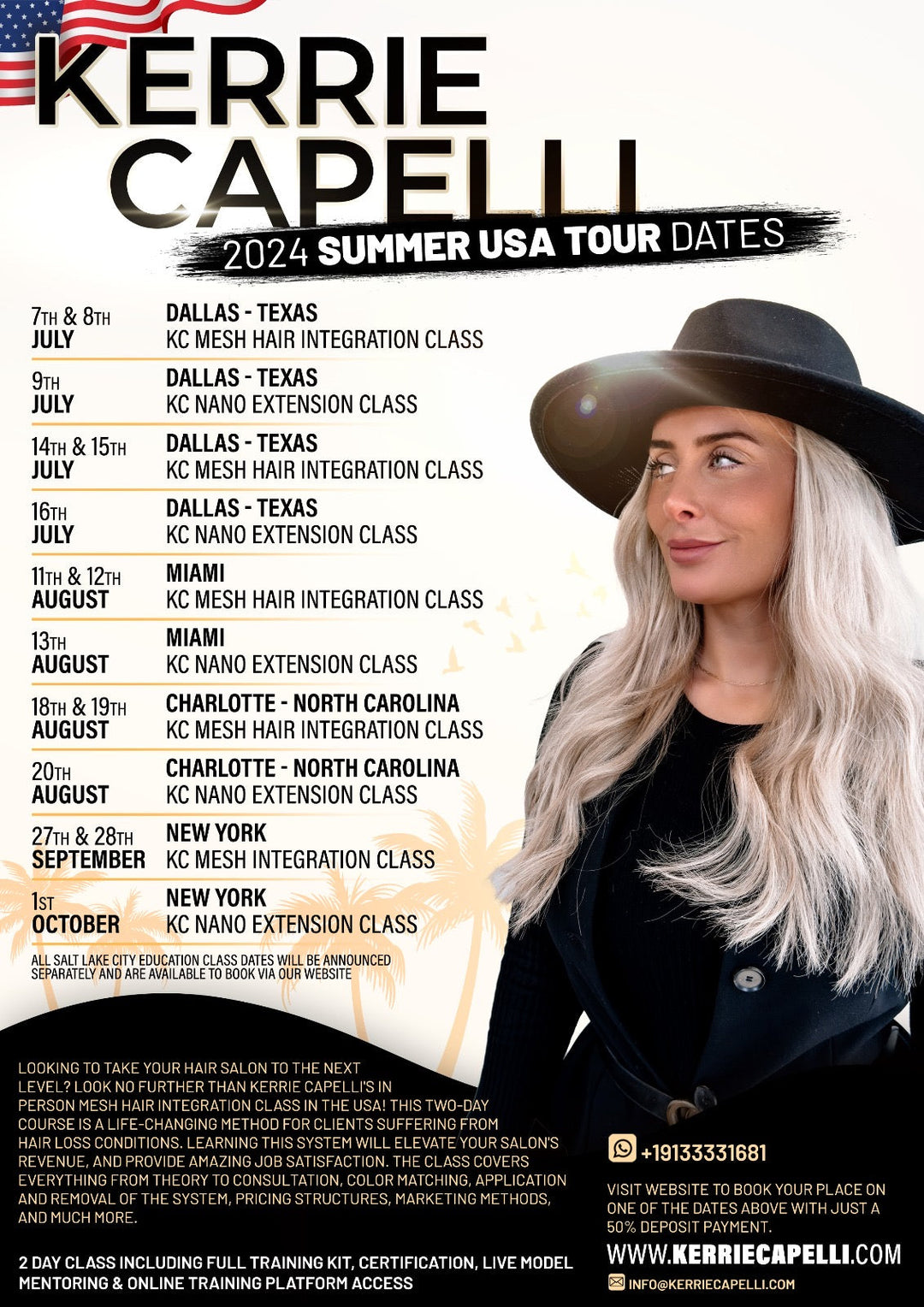 KC USA TOUR - TEXAS - (7th & 8th July) 2024 - KC Mesh Hair Integration Class (2 days) - (DEPOSIT PAYMENT ONLY)